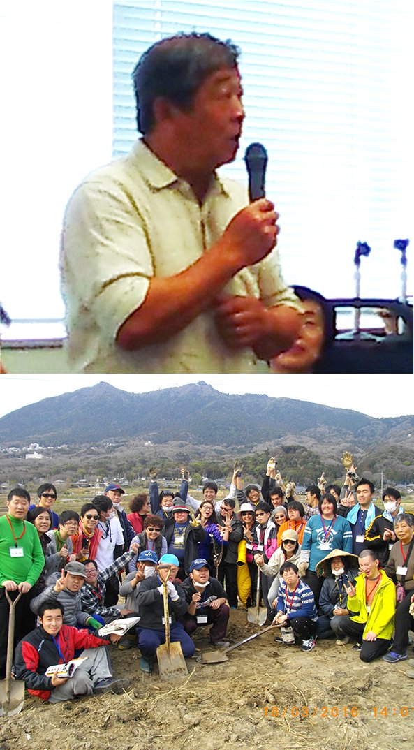 柳瀬 敬氏のポートレートと、特定非営利活動法人 自然生クラブの活動の様子