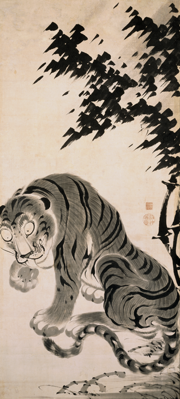 E-Greeting Card A Photo of Ito Jakuchu, Bamboo and Tiger, Rokuonji, Kyoto