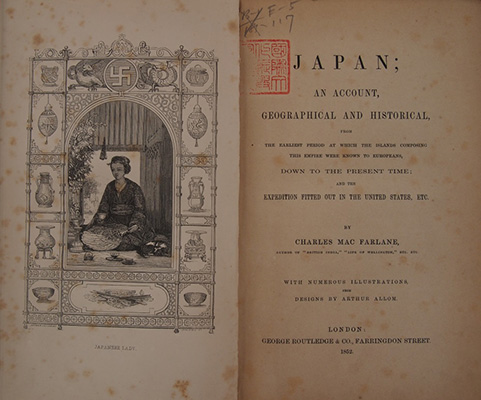 frontispiece and title page of Japan: an account, geographical and historical