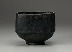 Photo of Black Raku tea bowl named Mukiguri