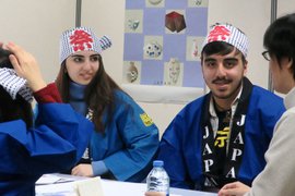 Picture of the Japanese Conversation Club on the theme of Festivals in Japan and Azerbaijan