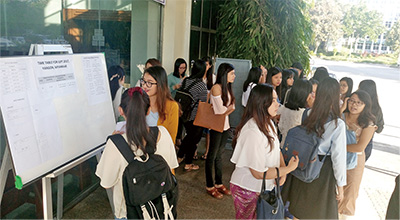 Photo of examinees in Yangon, Myanmar