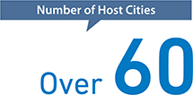 Number of Host Cities: Over 60