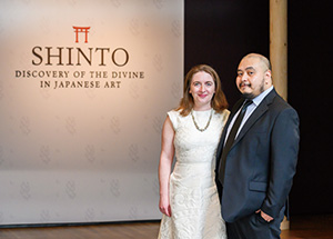 Photo of Sinéad Vilbar (left) supervised Shinto: Discovery of the Divine in Japanese Art