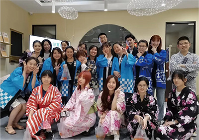 Photo of FY2020 summer festival at Chengdu Center for "Face-to-Face Exchanges” co-sponsored by a local Japanese language school