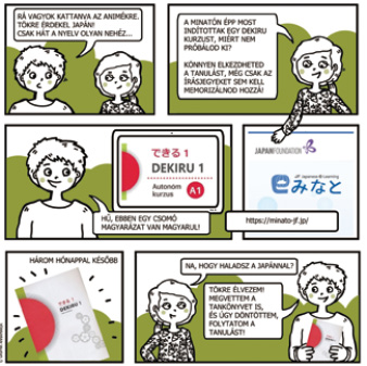Image of Minato “Dekiru A1” self-learning course produced for Hungarian speakers by the Japan Foundation, Budapest