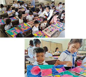 Photos of art classes in local elementary schools