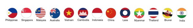 アジア・パシフィック地域の国旗イメージ