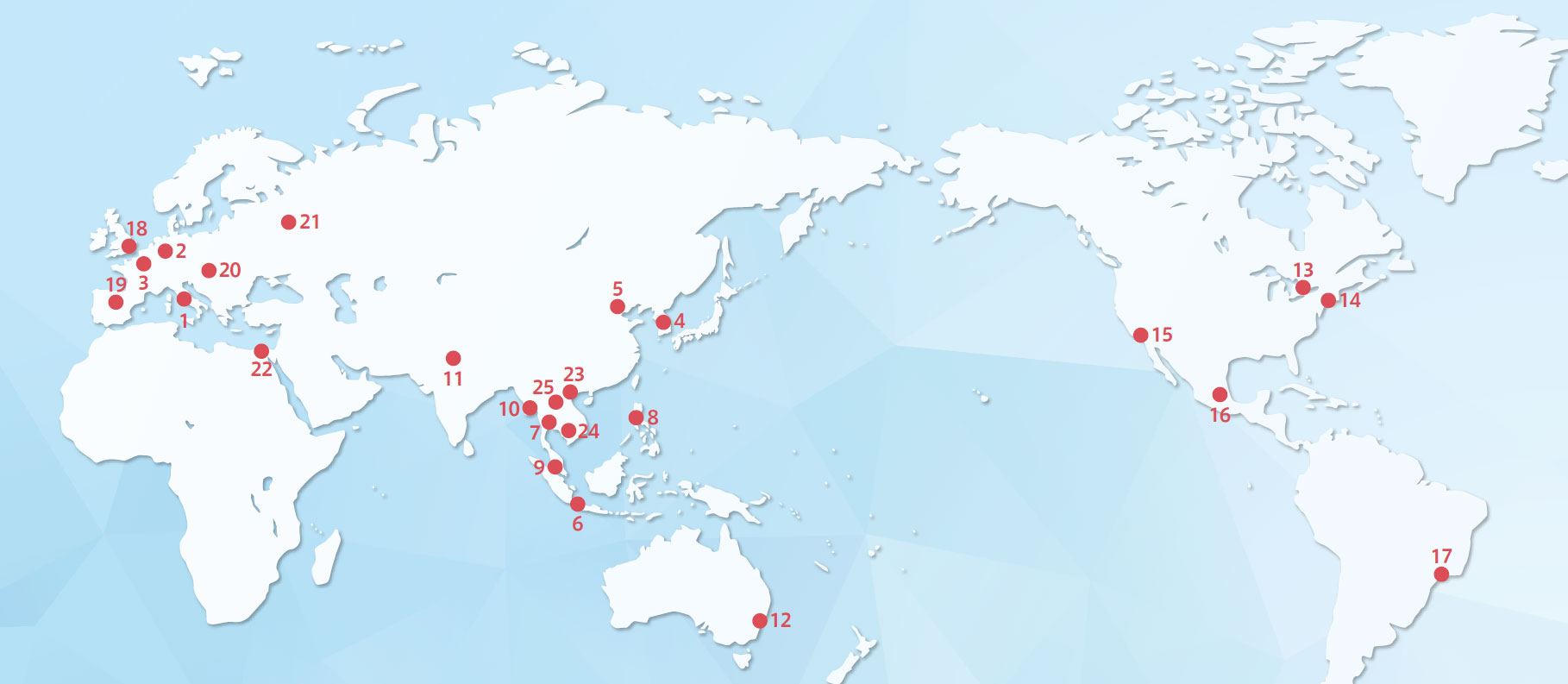 JF海外拠点の世界地図