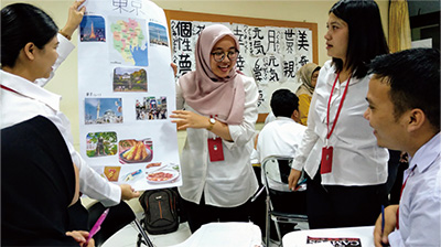 2019年度「EPA訪日前日本語予備教育事業」インドネシア13期生の発表活動の写真
