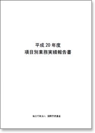 平成20年度 項目別業務実績報告書表紙