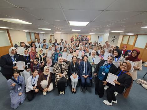 修了式での集合写真