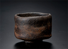 photo of Chōjirō, black Raku tea bowl named Omokage