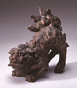 Photo of Two-colour glazed lion sculpture