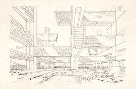 丹下健三「東京計画1960―その構造改革の提案」スケッチの画像