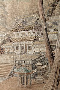 Photo of Embroidered Hanging with Yomeimon Gate at Nikko (detail)
