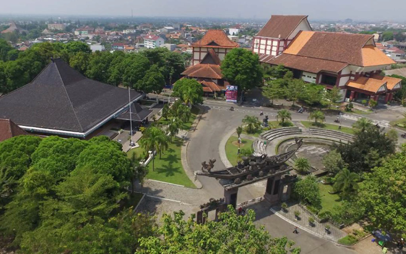 上空から俯瞰した学校の概観