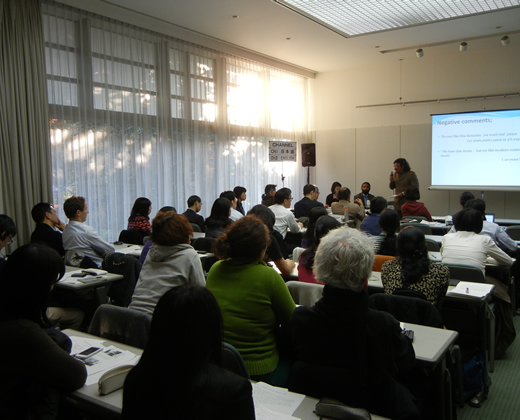 Photo of presentation by Professor Nagalingam Shanmugalingam 