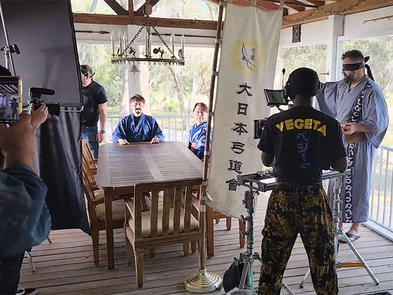 ガレージ・ビアーのCM撮影の様子