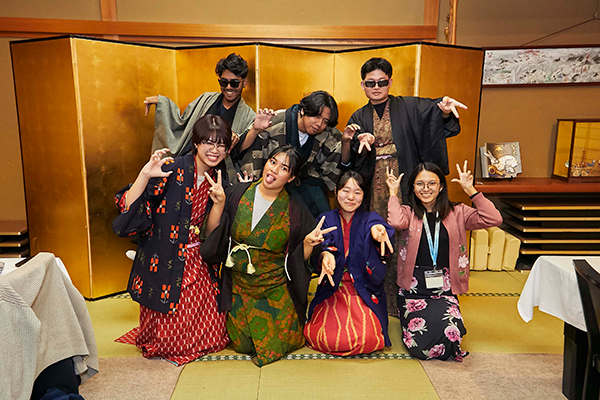 着物をつうじて日本文化を体験したときの記念撮影