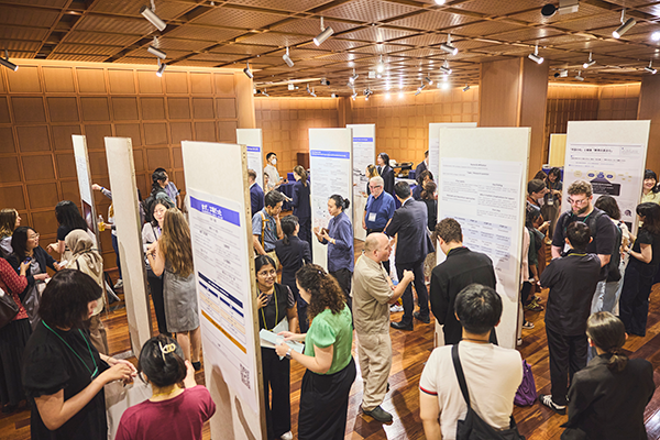 During the poster and networking session in Part 2, large crowds were mingling in front of the poster panels.