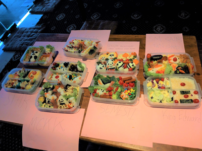 Image of character bento made by students