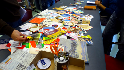 Photo of activities that use illustration and collage to express impressions of a work