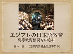 シンポジウムの発表で使用したスライドの写真