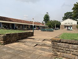 The picture of deserted campus shop and cafeteria during university lockdown