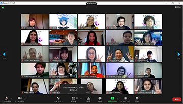オンライン交流イベント「言葉から心へ」の参加者の集合写真