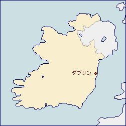 アイルランドの地図 に赤丸でに赤丸で◯◯◯を示した画像を示した画像