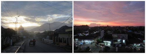 ブキティンギ市とパダン市の風景写真