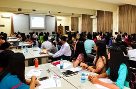 The picture of participants at the Japanese-Language Teachers Training Seminar (Yangon)