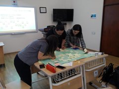 The picture of a workshop on Japanese-language education.