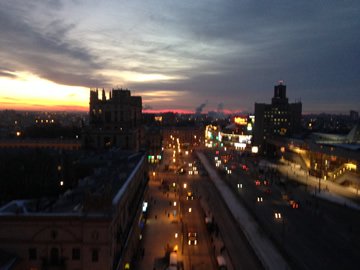 Picture of a beautiful sunrise. This is the view from the classroom window in first period during the winter.