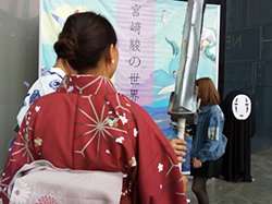 The picture of students in Kimonos at the Hanabi Fest by AniMarket