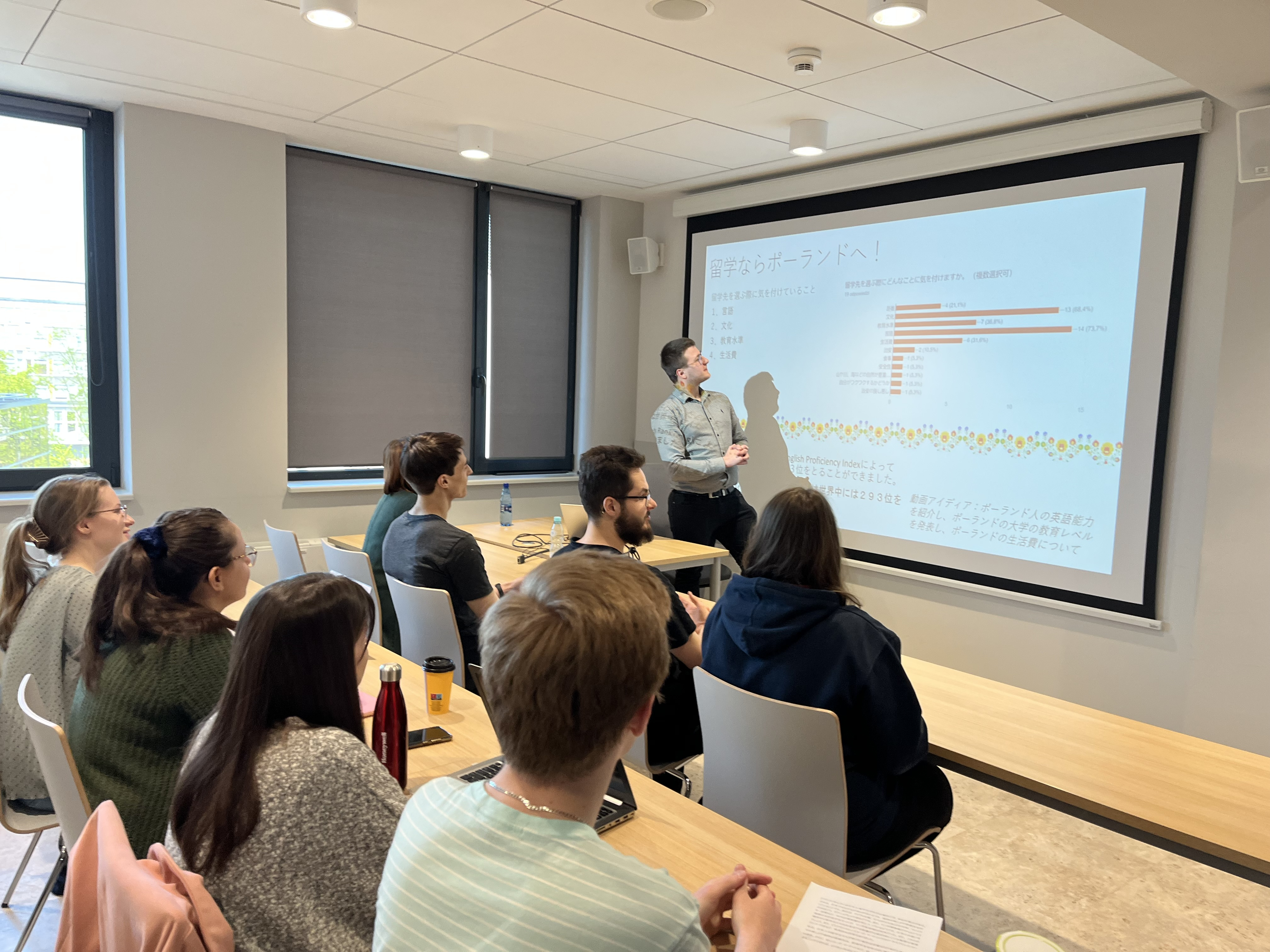 プロジェクトの途中経過を発表する学生の写真