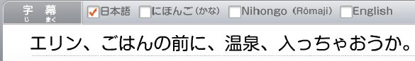 セリフを付けたり消したりできる字幕機能（WEB「エリン」第11課基本スキットより）字幕部分