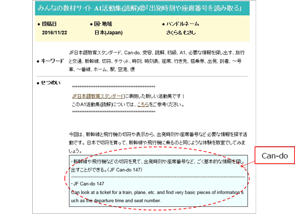 国際交流基金 日本語教育通信 日本語教育ニュース Jf日本語教育スタンダードに準拠した読解教材 A1活動集 読解 と 活動集 読解