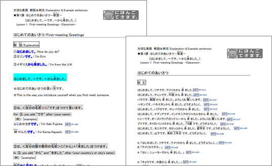 「解説と例文」PDFイメージ画像