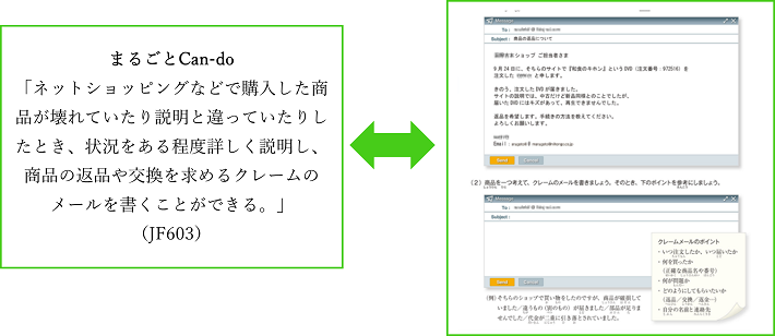 Image showing the learning goal and activity for “Sending a complaint email requesting to return an item.”