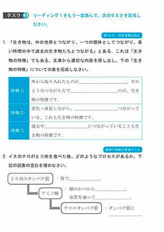 8課 練習問題 タスク2　青枠内容「特定情報の抽出」「複数の情報を関連付ける」の画像