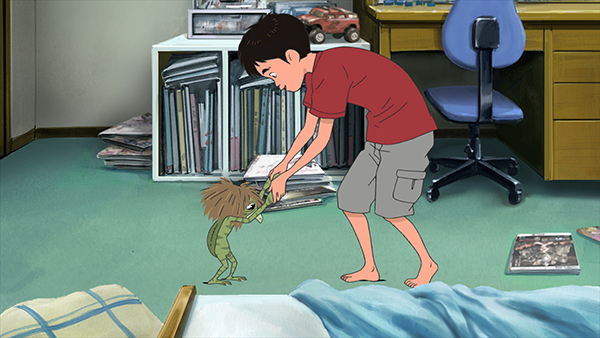 A scene from the movie 갓파 쿠와 여름방학을