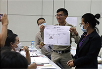Photo of Japanese-language education seminar “How to Teach Elementary Kanji” (Laos/Thailand)
