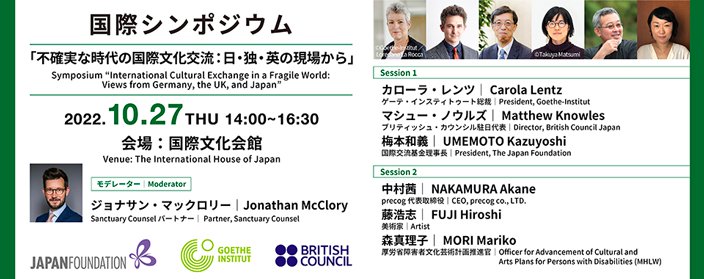 Banner of International Symposium Co-organizers: Goethe-Institut Tokyo, British Council