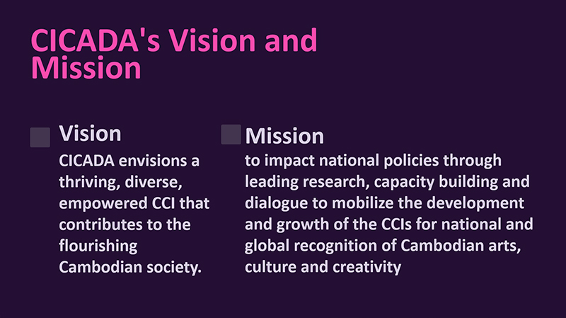 CICADAのビジョンとミッションについて書かれている。