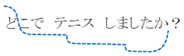 「どこでテニスをしましたか?」の文の高低を示した図